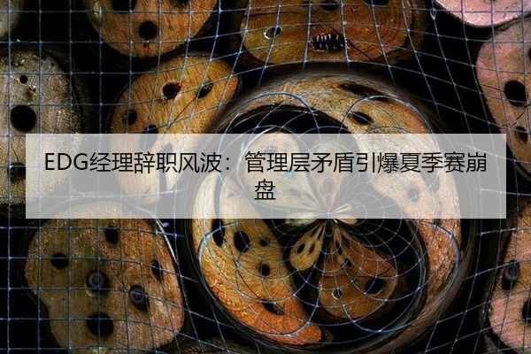 EDG经理辞职风波：管理层矛盾引爆夏季赛崩盘